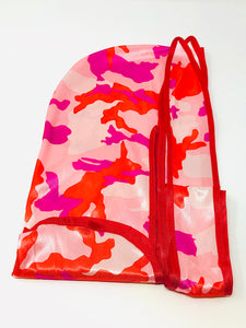 Rimix *PATENT PENDING* Silky Durag **Limited Edition - Pink Camouflage/Red Trim