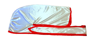 Rimix *PATENT PENDING* Silky Durag **Limited Edition - White/Red Trim