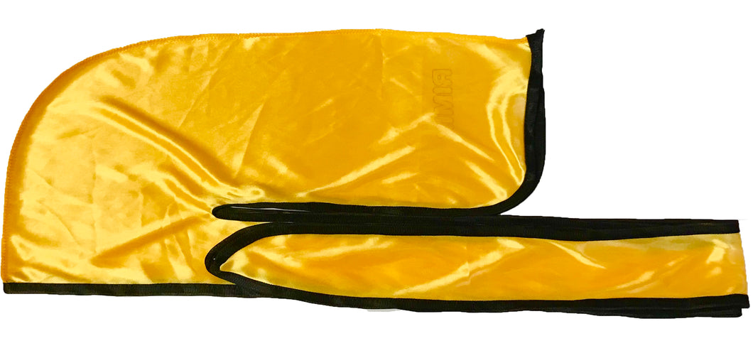 Rimix *PATENT PENDING* Silky Durag **Limited Edition - Yellow Gold/Black Trim