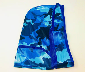 Rimix *PATENT PENDING* Silky Durag **Limited Edition - Blue Camouflage/Blue Trim